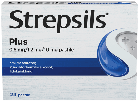 Strepsils Plus 0,6 mg/1,2 mg/10 mg pastile