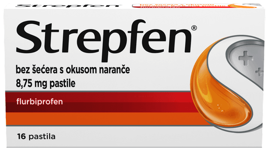 Strepfen bez šećera s okusom naranče 8,75 mg pastile