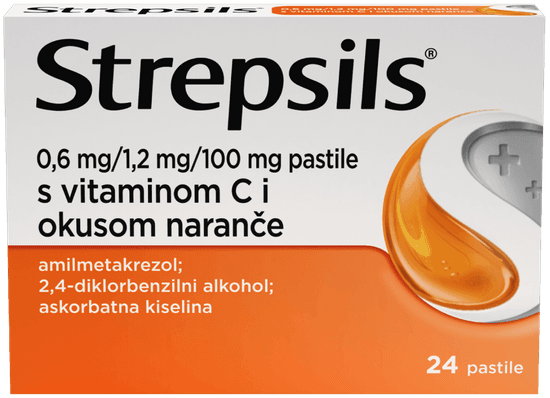 Strepsils 0,6 mg/1,2 mg/100 mg pastile s vitaminom C i okusom naranče