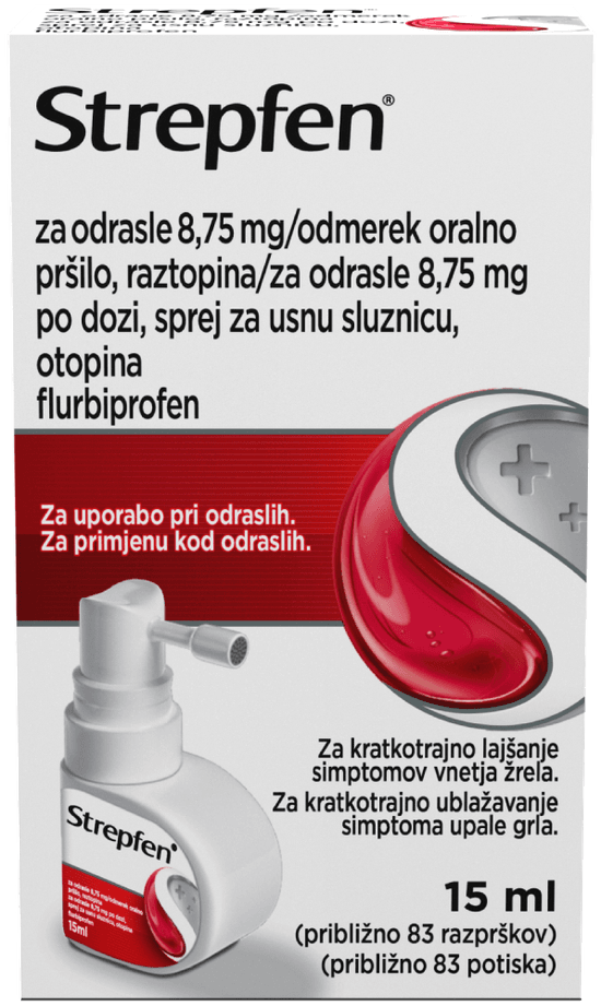 Strepfen za odrasle 8,75 mg po dozi, sprej za usnu sluznicu, otopina